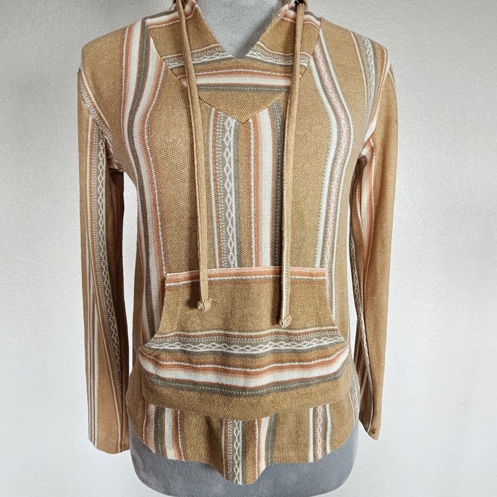 Wallflower orange striped juniors hooded hoodie